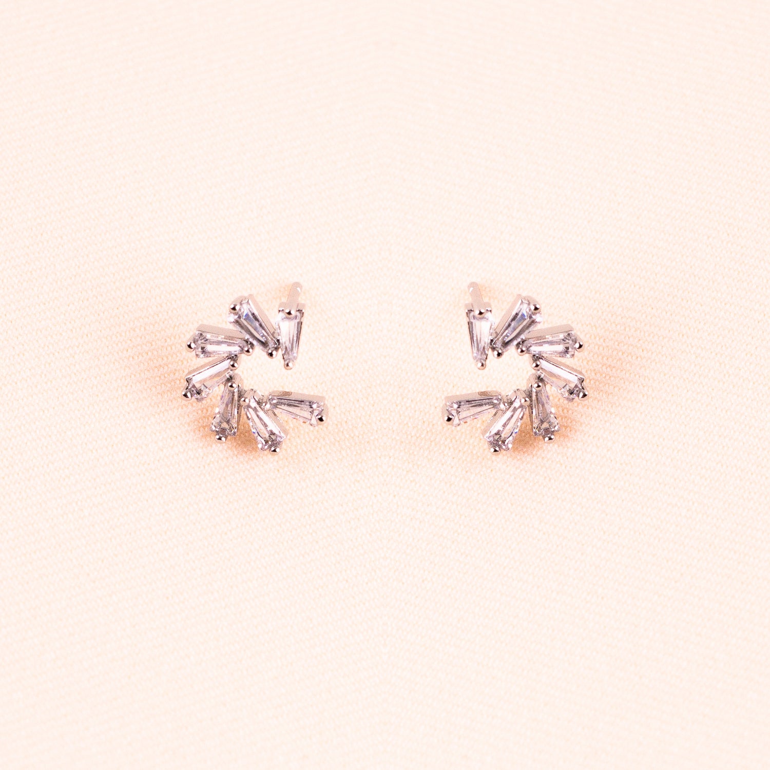 Silver-toned Rays of Light Earrings