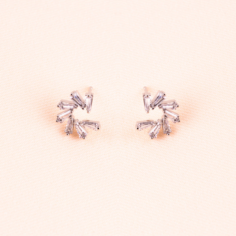 Silver-toned Rays of Light Earrings