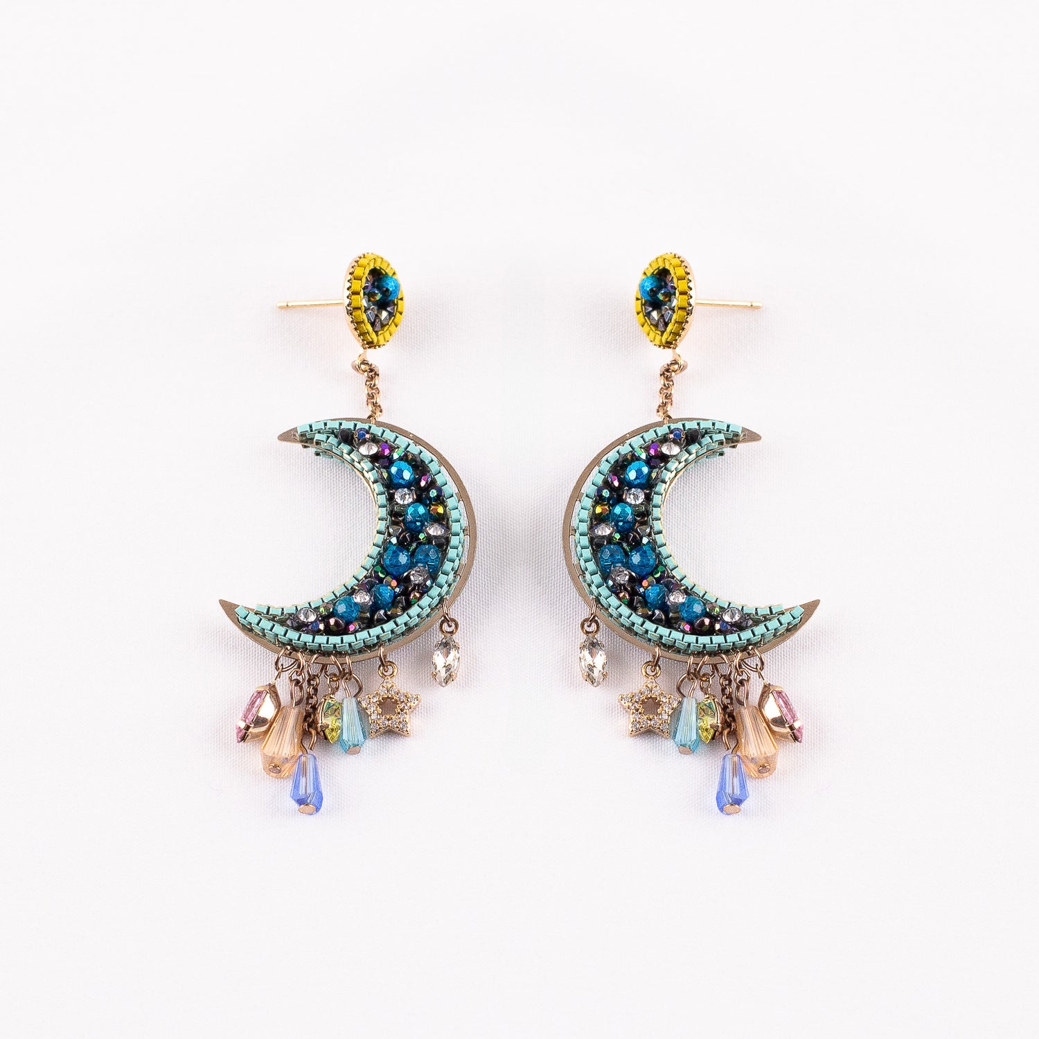 Shining Blue Moon Earrings