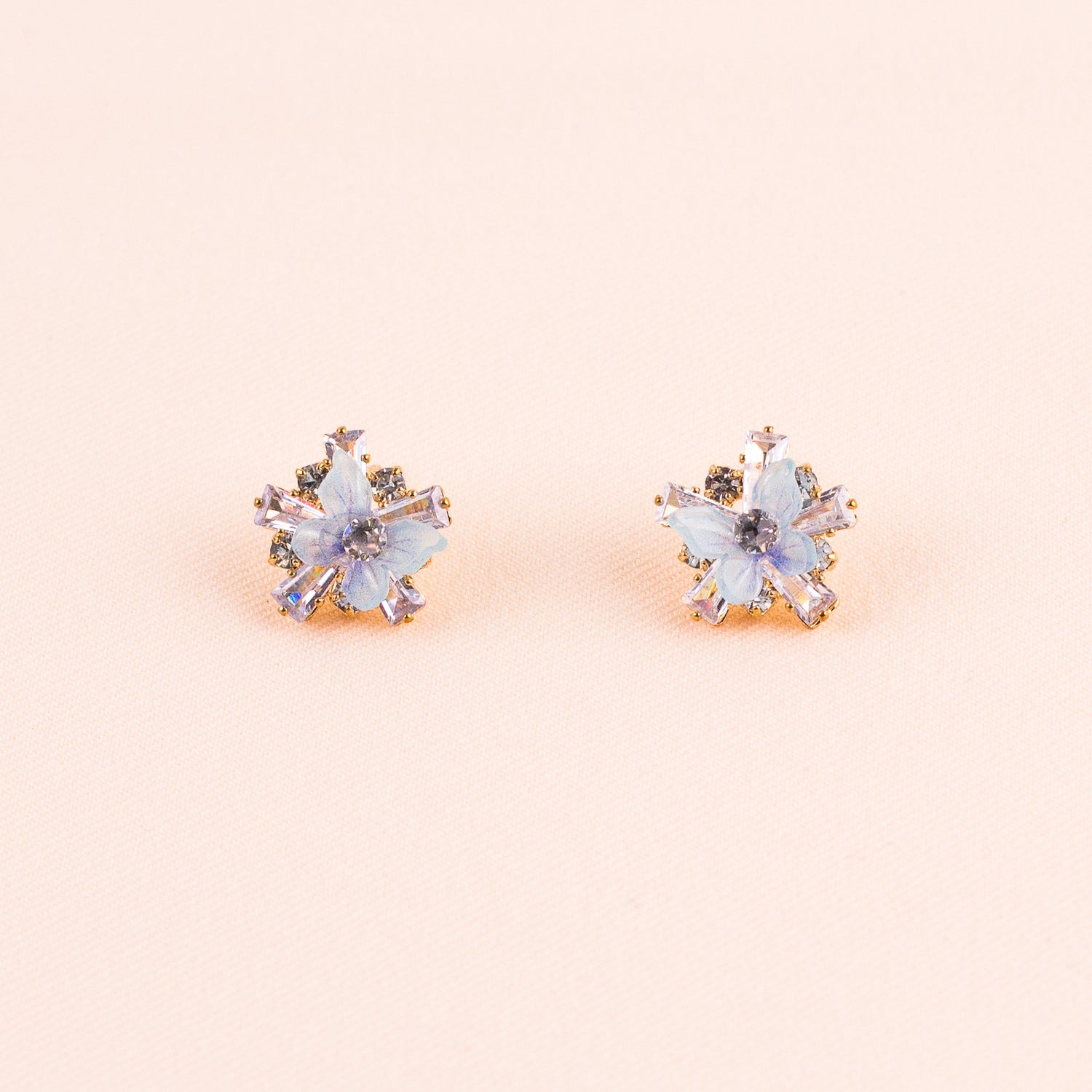 Blue Glistening Butterfly Earrings