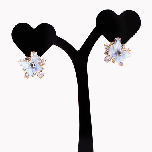 Blue Glistening Butterfly Earrings