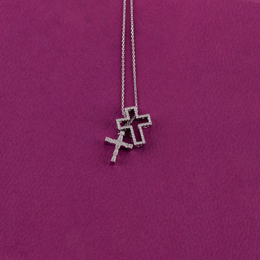 Double Cross Necklace