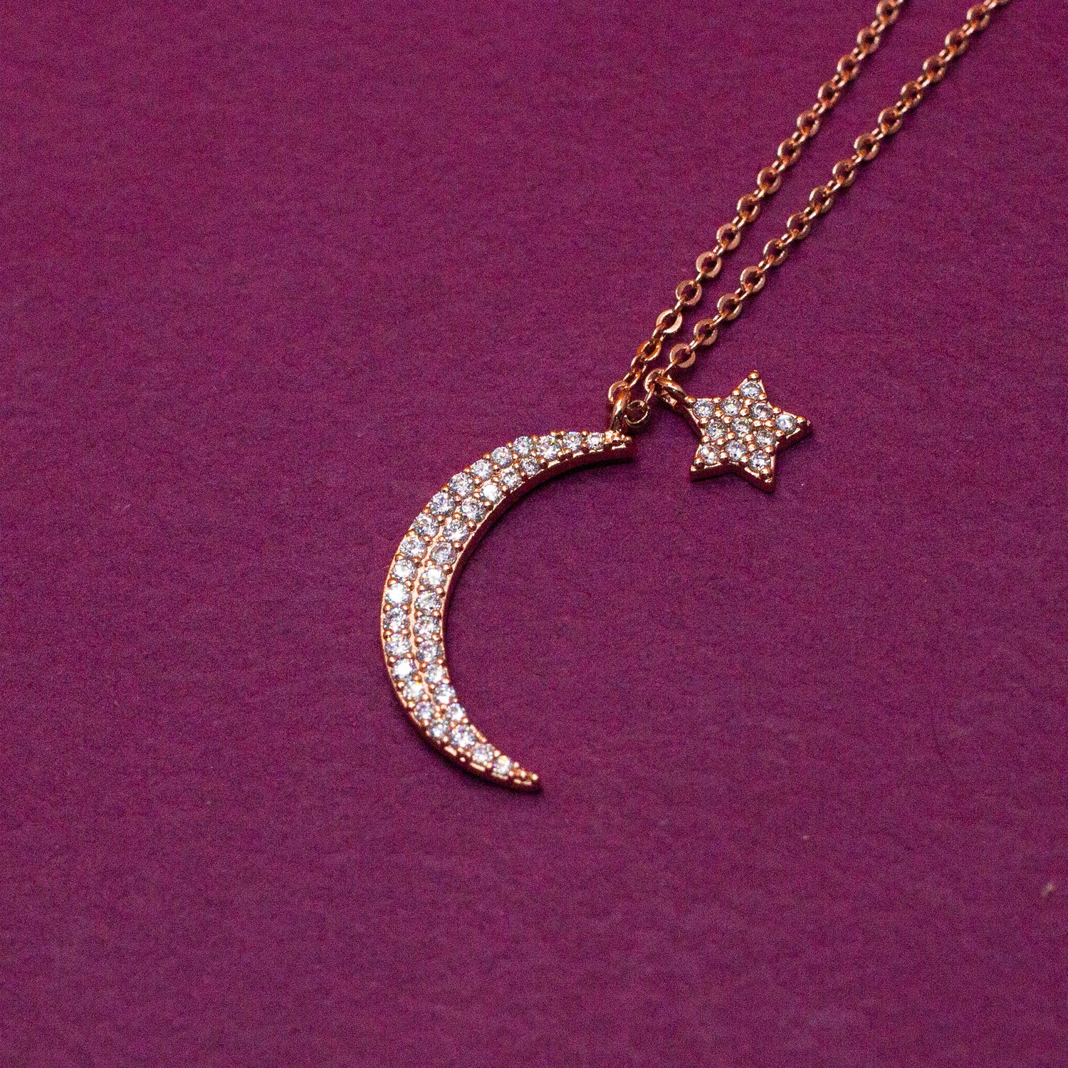 Moon and Its Star Necklace