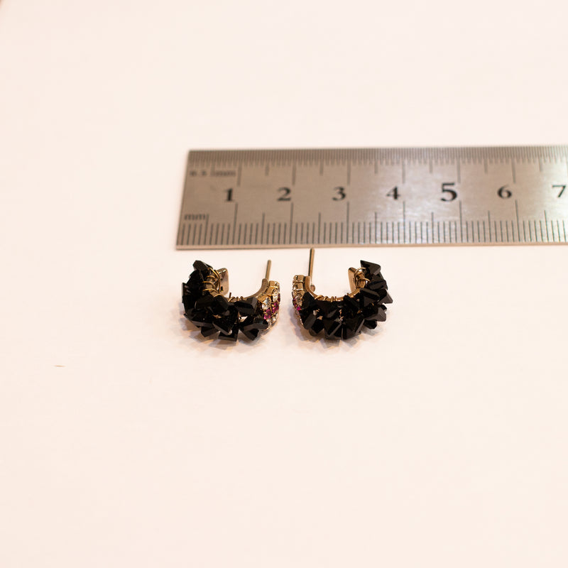 Black Thorns Hoop Earrings