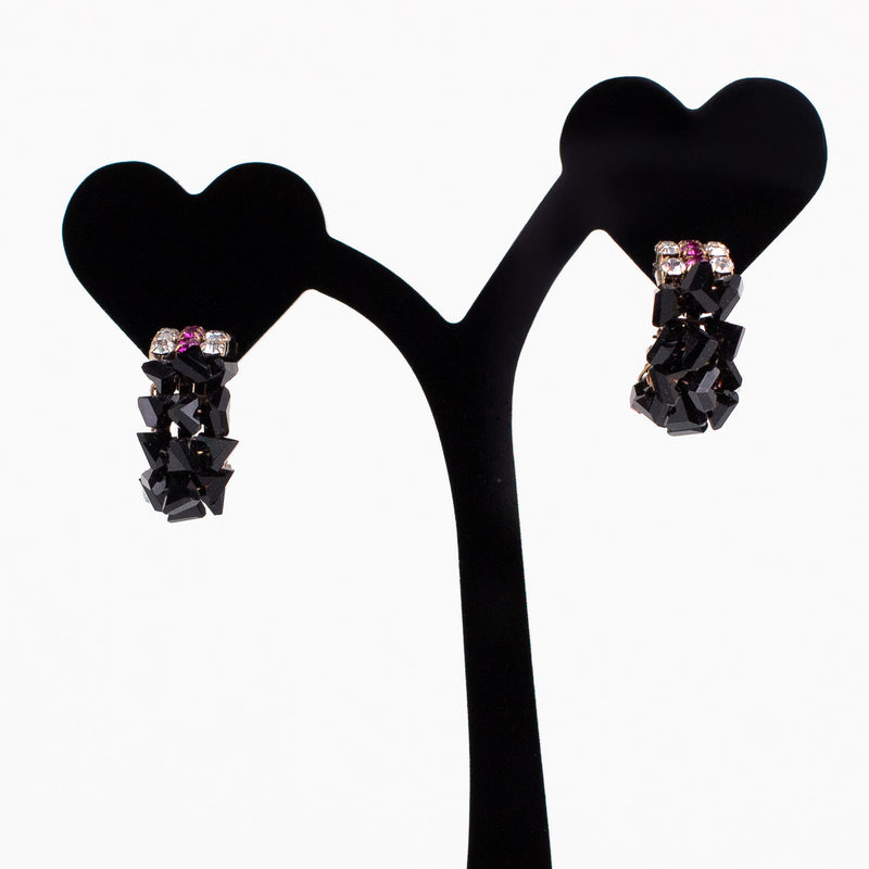 Black Thorns Hoop Earrings