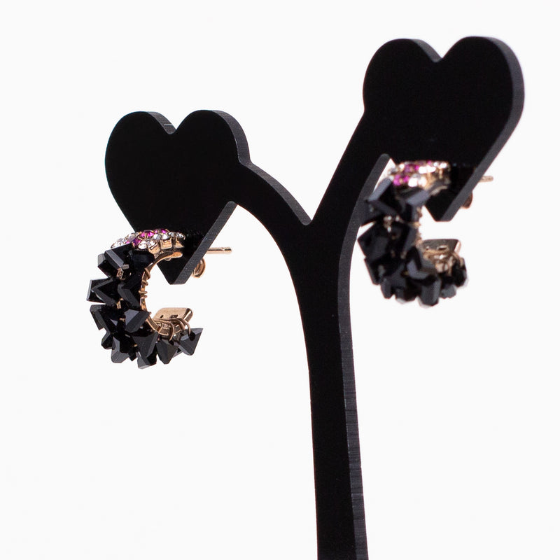 Black Thorns Hoop Earrings