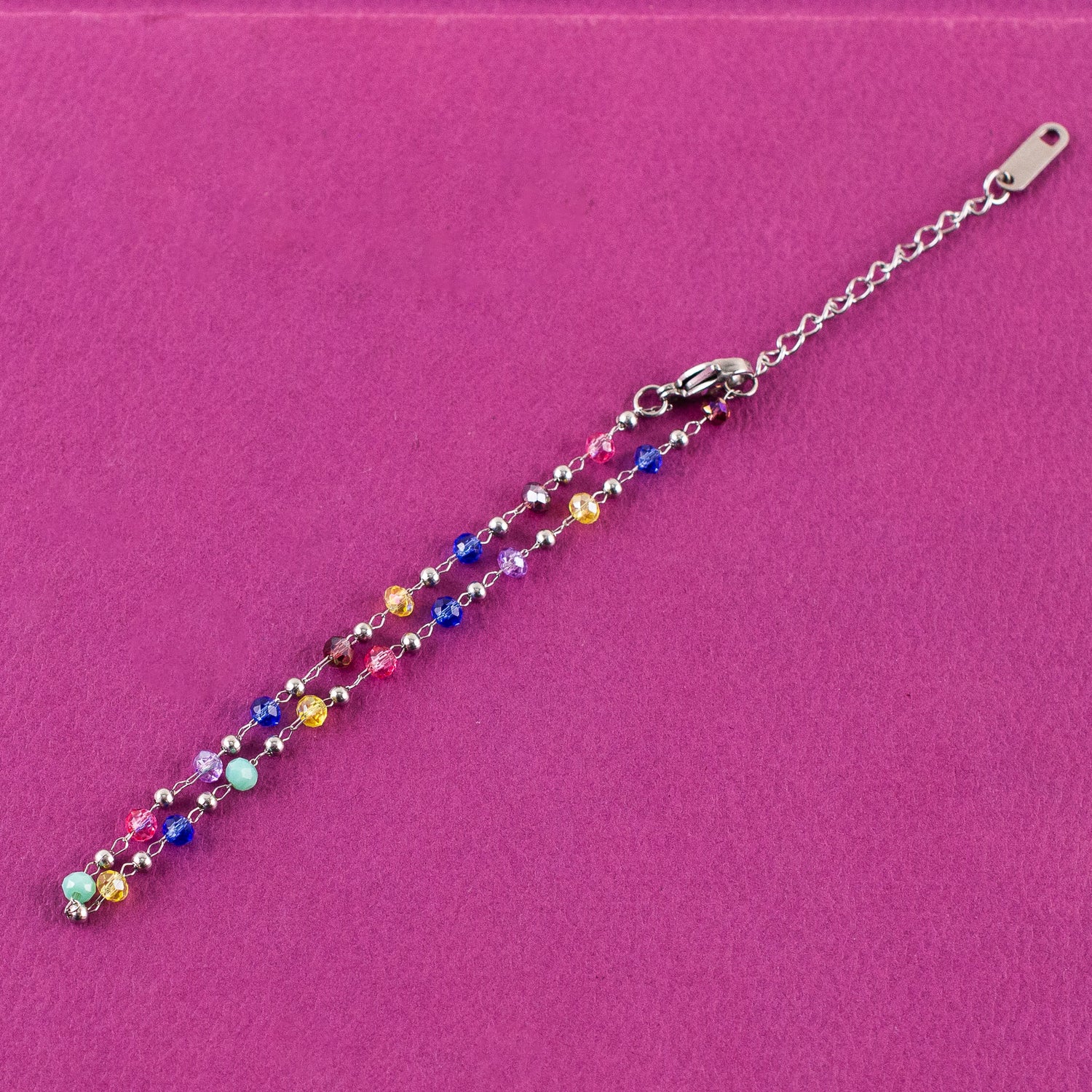 Pastel Beads and Chain Anklet