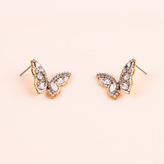 Gem Encrusted Butterfly Stud Earrings