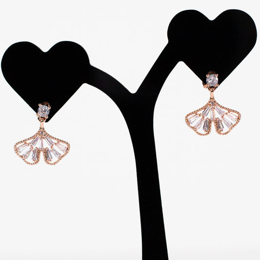 Rosegold-toned Gingko leaf Earrings