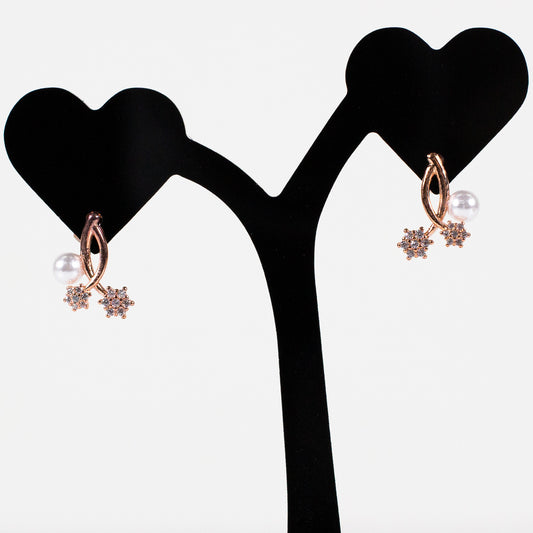 Rosegold-toned Drifting Snowflake Earrings