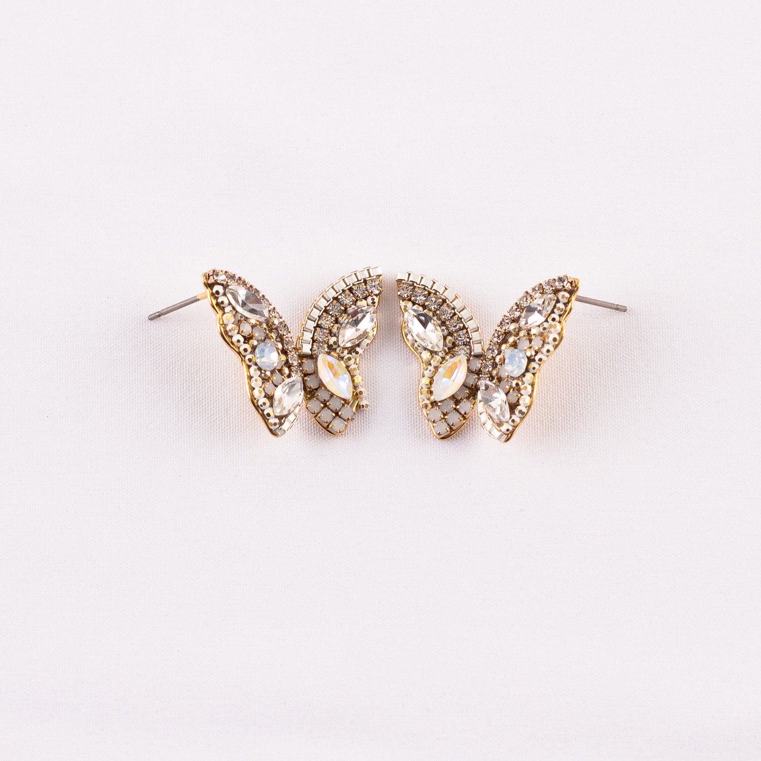 Gem Encrusted Butterfly Stud Earrings