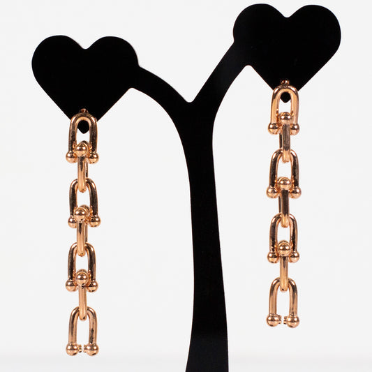 Rosegold-toned Unique Chain Earrings