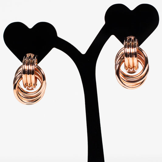 Rosegold-toned Intertwining Earrings