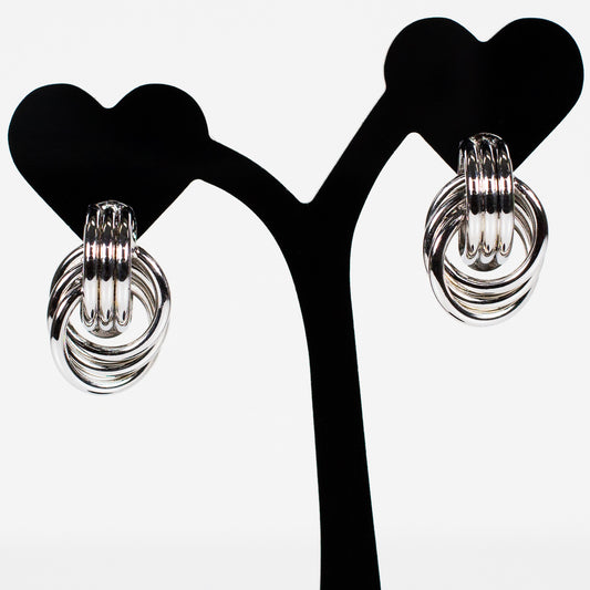 Silver-toned Intertwining Earrings