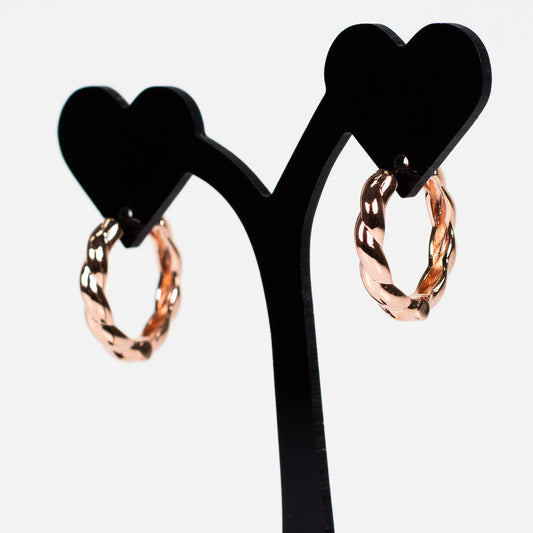 Rosegold-toned Twisted Hoop Earrings