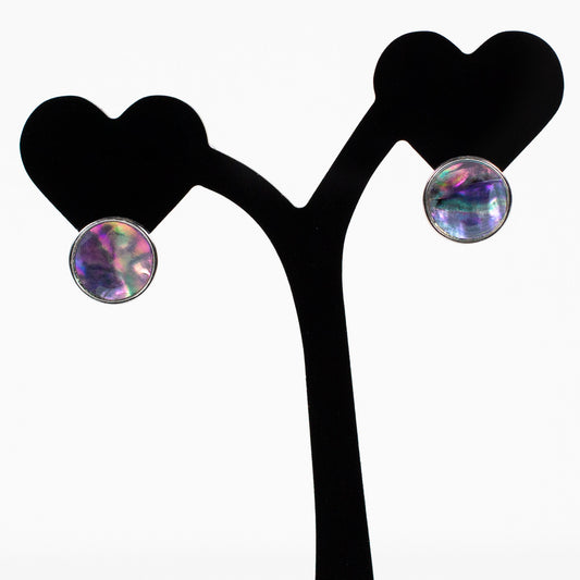 Silver-toned Galaxy Stud Earrings