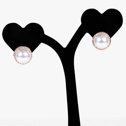 Rosegold-toned Pearly Earrings